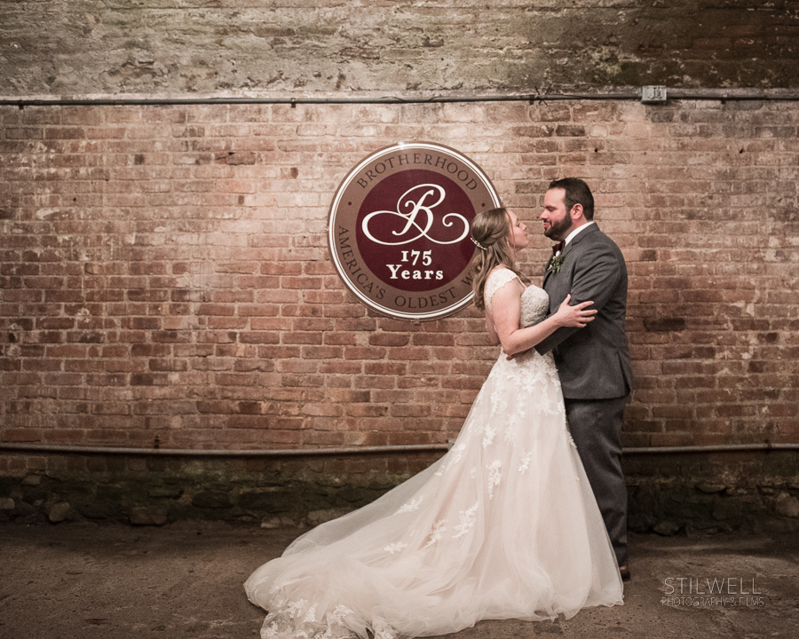 Brotherhood Wine Cellar Bride and Groom Portrait