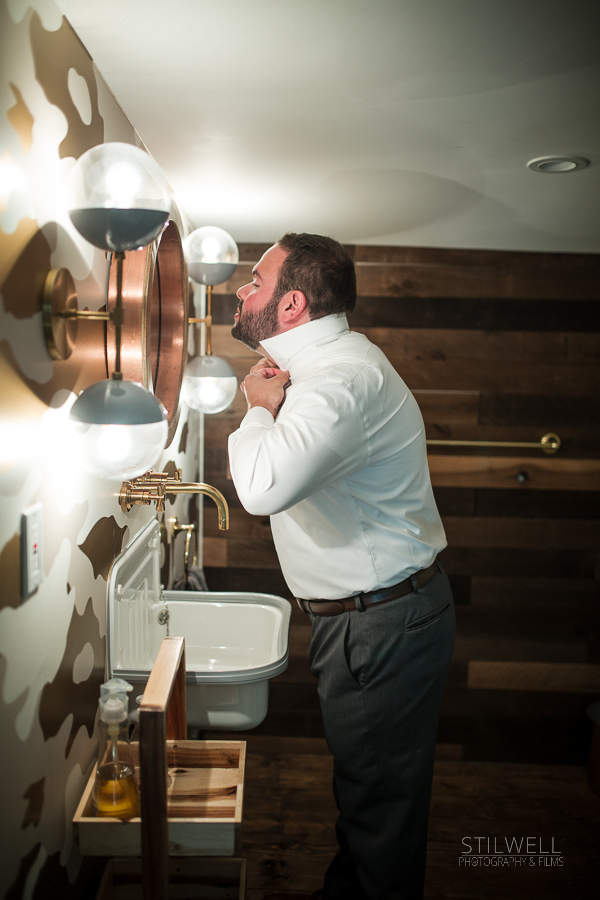 Groom Getting Ready Orange County NY Wedding