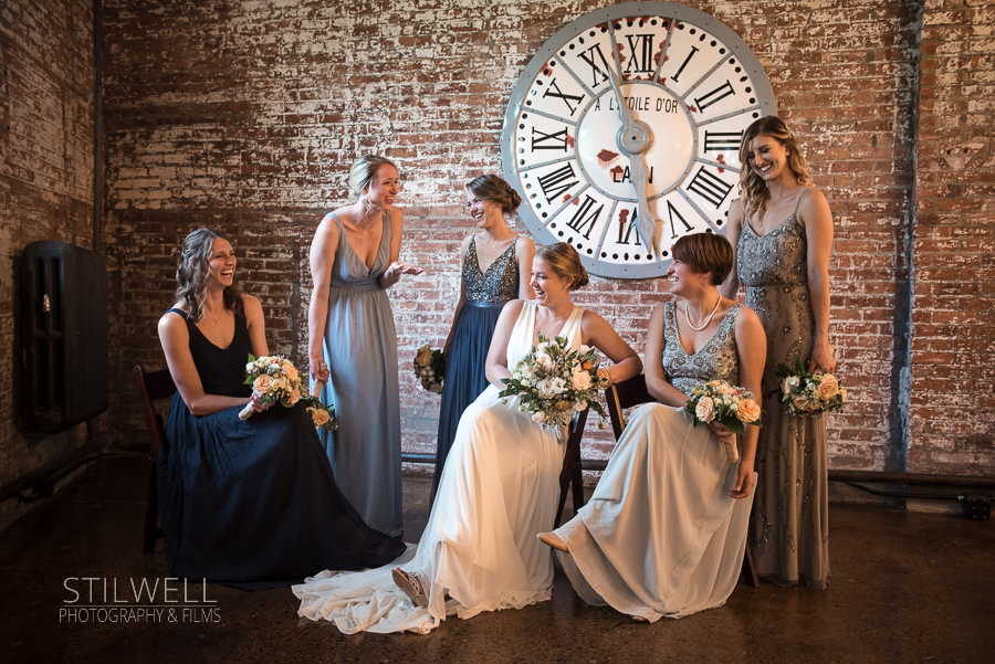 Bridal Party Portrait Senate Garage