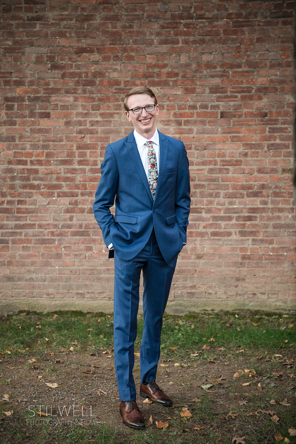 Groom Portrait Senate Garage Kingston Wedding