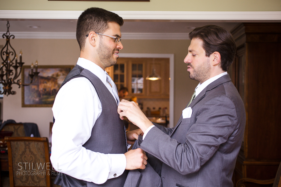 Groom and Best Man Getting Read