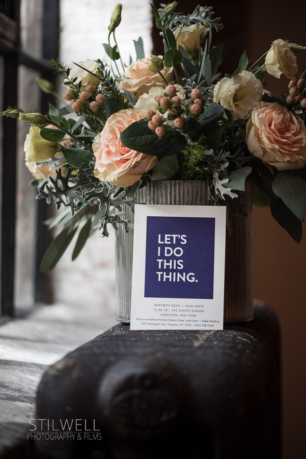 Senate Garage Wedding Invitation with Centerpiece