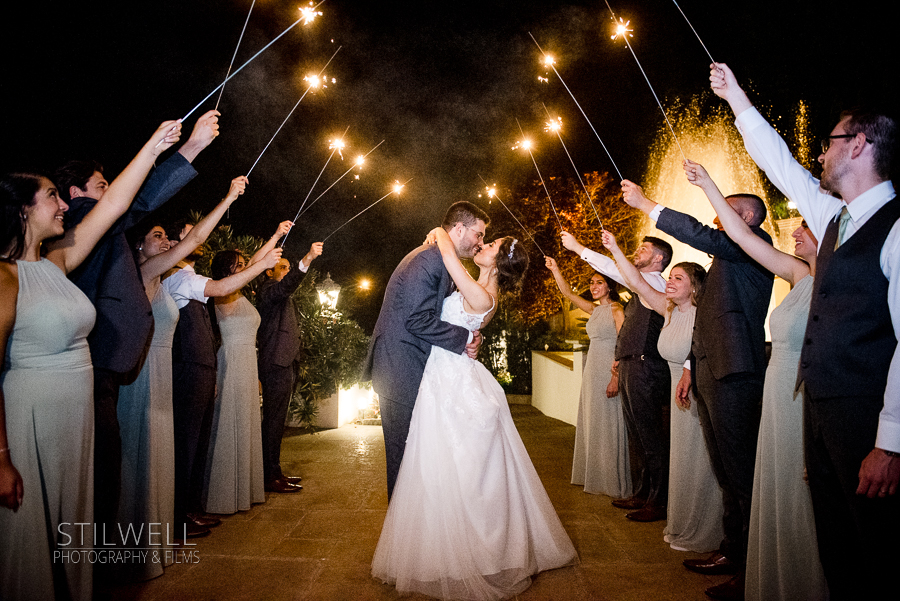 Sparkler Exit Villa Barone Hilltop Manor Wedding Mahopac NY