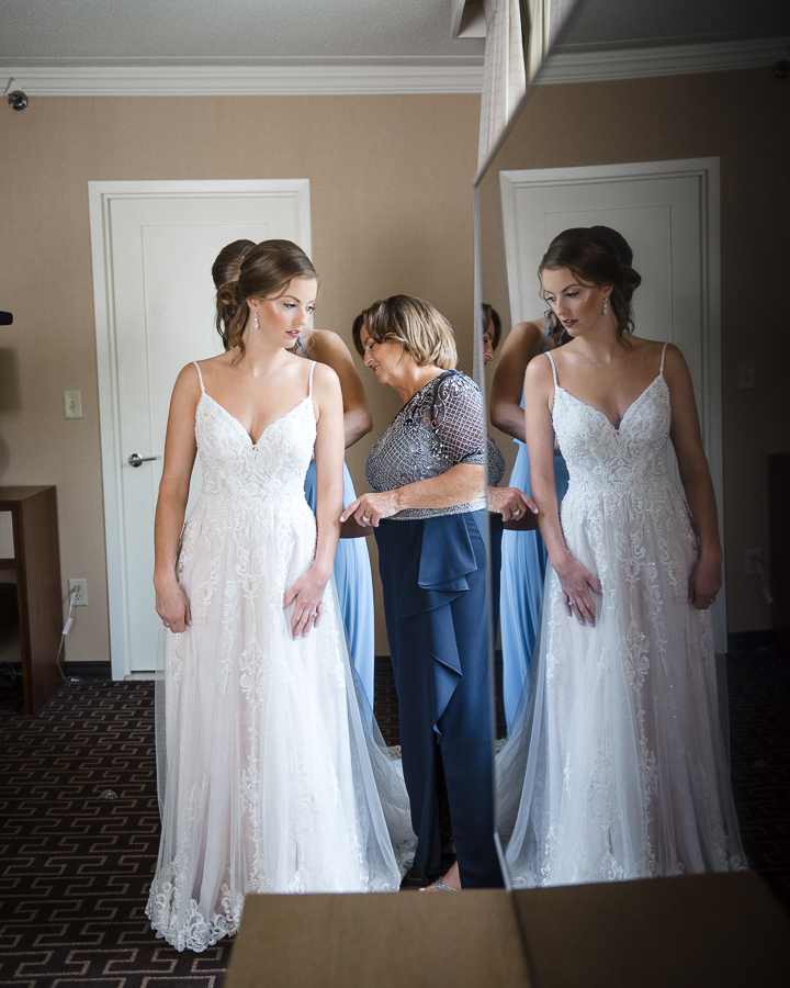 Bride Getting Dressed Hyatt Regency Greenwich CT