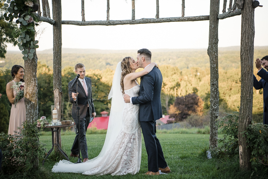 First Kiss Wedding at Red Maple Vineyard