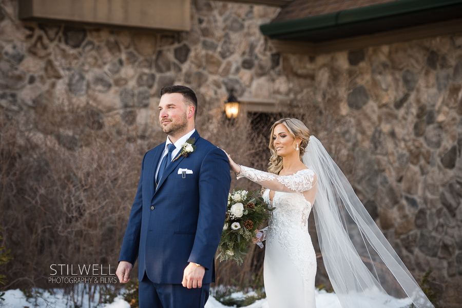 First Look Crystal Springs Wedding