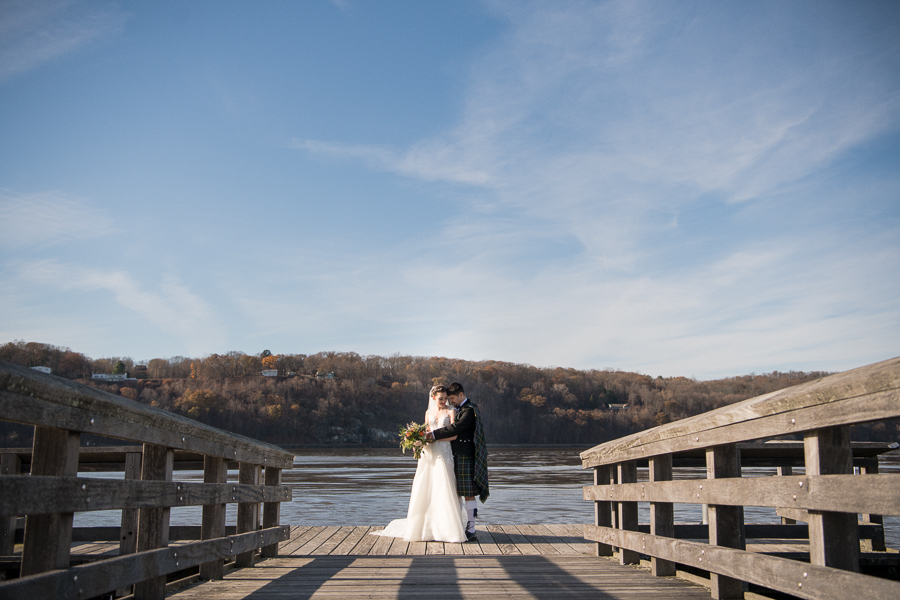 Bride and Groom Hudson River Poughkeepsie NY Wedding