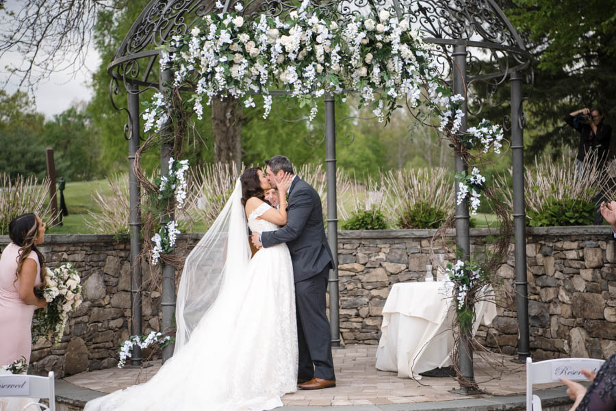 First Kiss West Hills CC Wedding