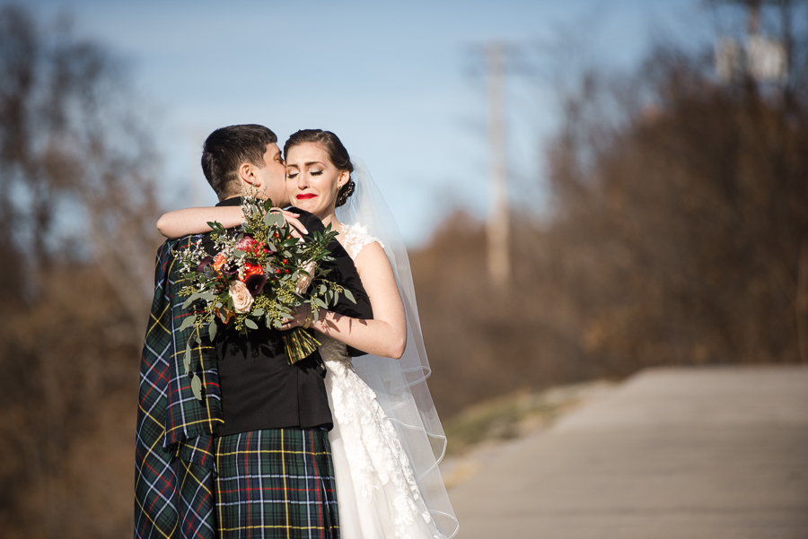 First Look Bride and Groom Marist Poughkeepsie NY