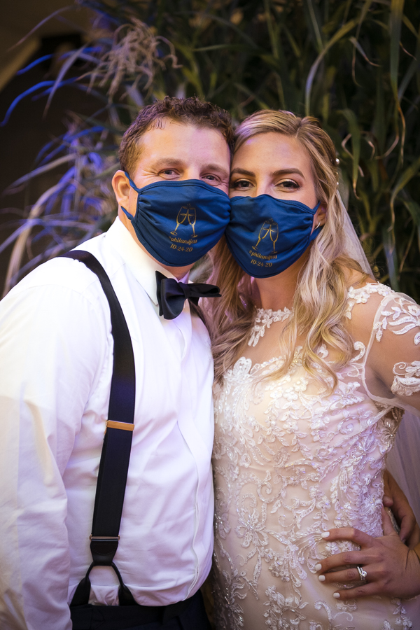 Masked Bride and Groom Fairfield CT Wedding